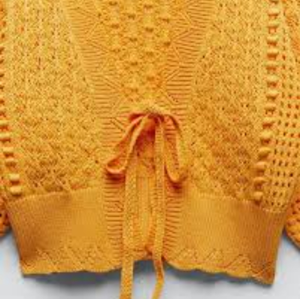 ✨️ HOST PICK ✨️ Zara Mustard Yellow Tie Front Cardigan - Picture 3 of 5